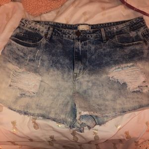 Distressed Denim Shorts